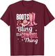 Rodeo Western Country Southern Cowgirl hat - Boots & Bling T-Shirt - T-Shirt | Maroon