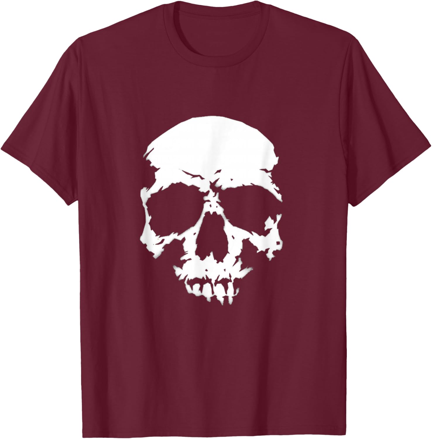 Realistic skull, skull , rice teeth, biker rocker T-Shirt - T-Shirt | Maroon