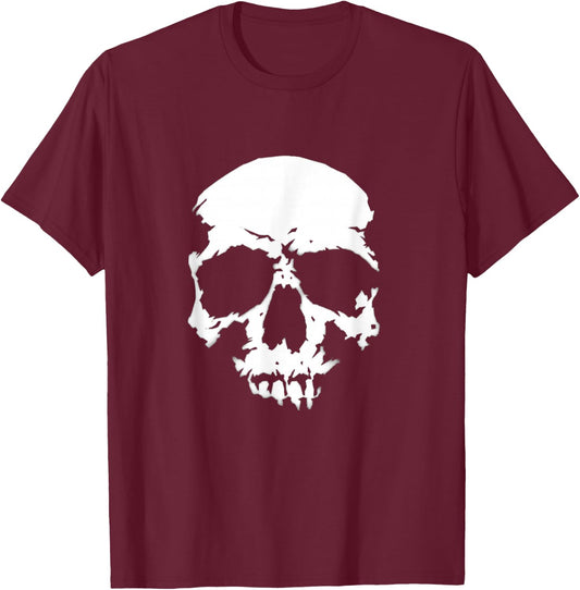 Realistic skull, skull , rice teeth, biker rocker T-Shirt - T-Shirt | Maroon