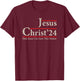 Jesus Christ 2024 Only Jesus Can Save This Nation - Black, , Short Sleeve, Religious Retro , Small T-Shirt - T-Shirt | Maroon