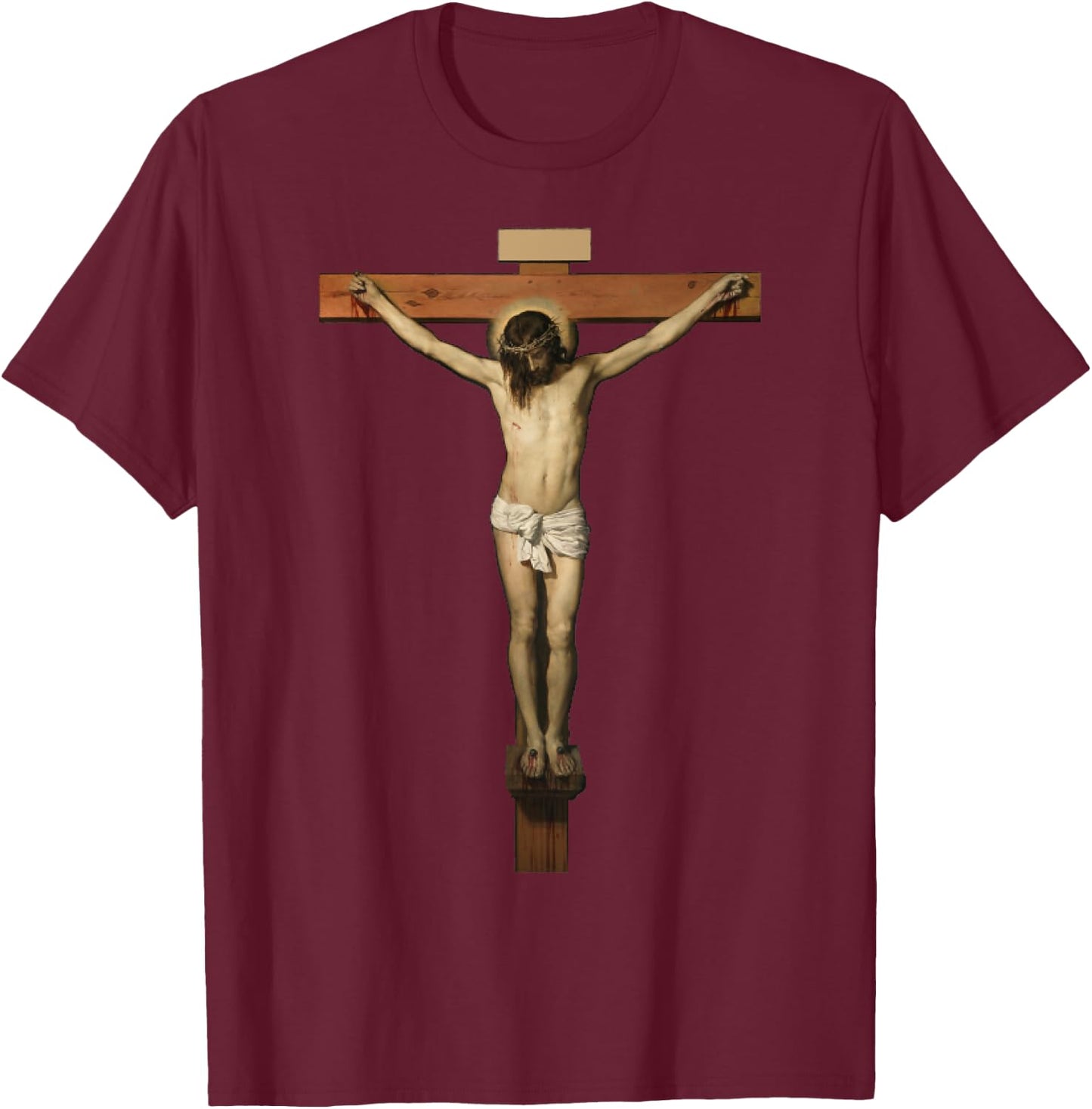 Vintage Christ On The Cross Transparent Jesus Death - Savior T-Shirt - T-Shirt | Maroon