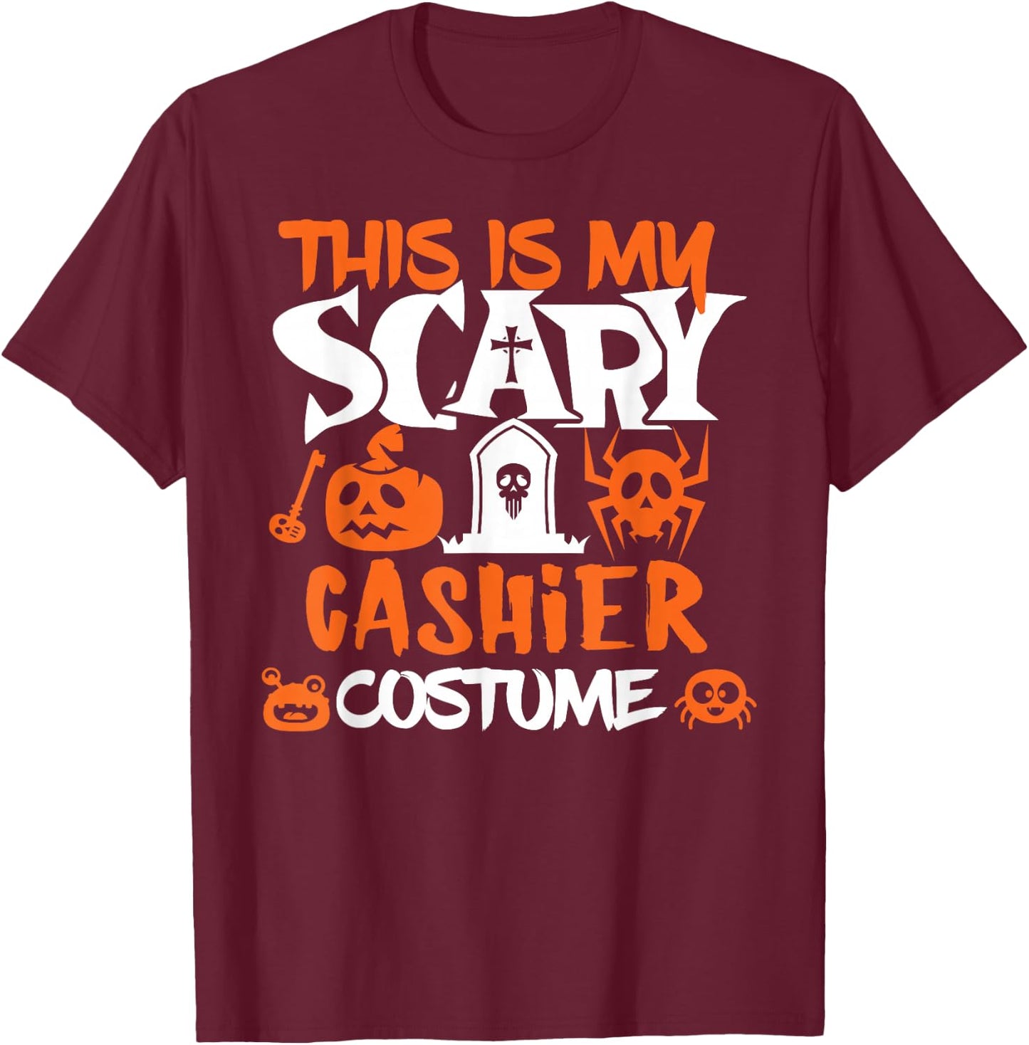 Cashier Halloween Shirt Costume Funny Men Women T-Shirt - T-Shirt | Maroon