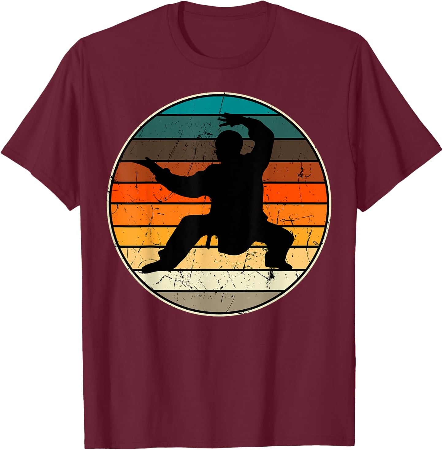 Kung Fu Martial Art Shaolin Monk T-Shirt - T-Shirt | Maroon