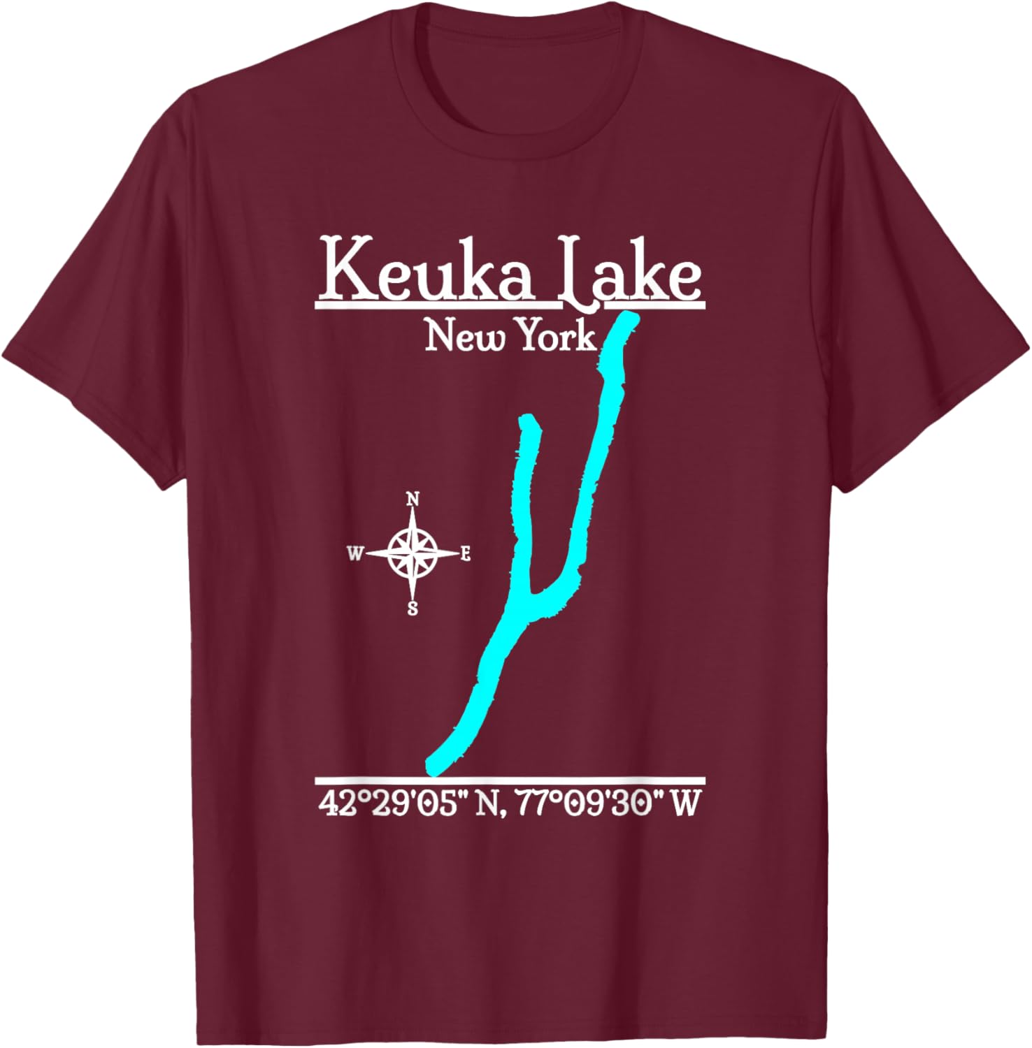 Keuka Lake, New York T-Shirt - T-Shirt | Maroon