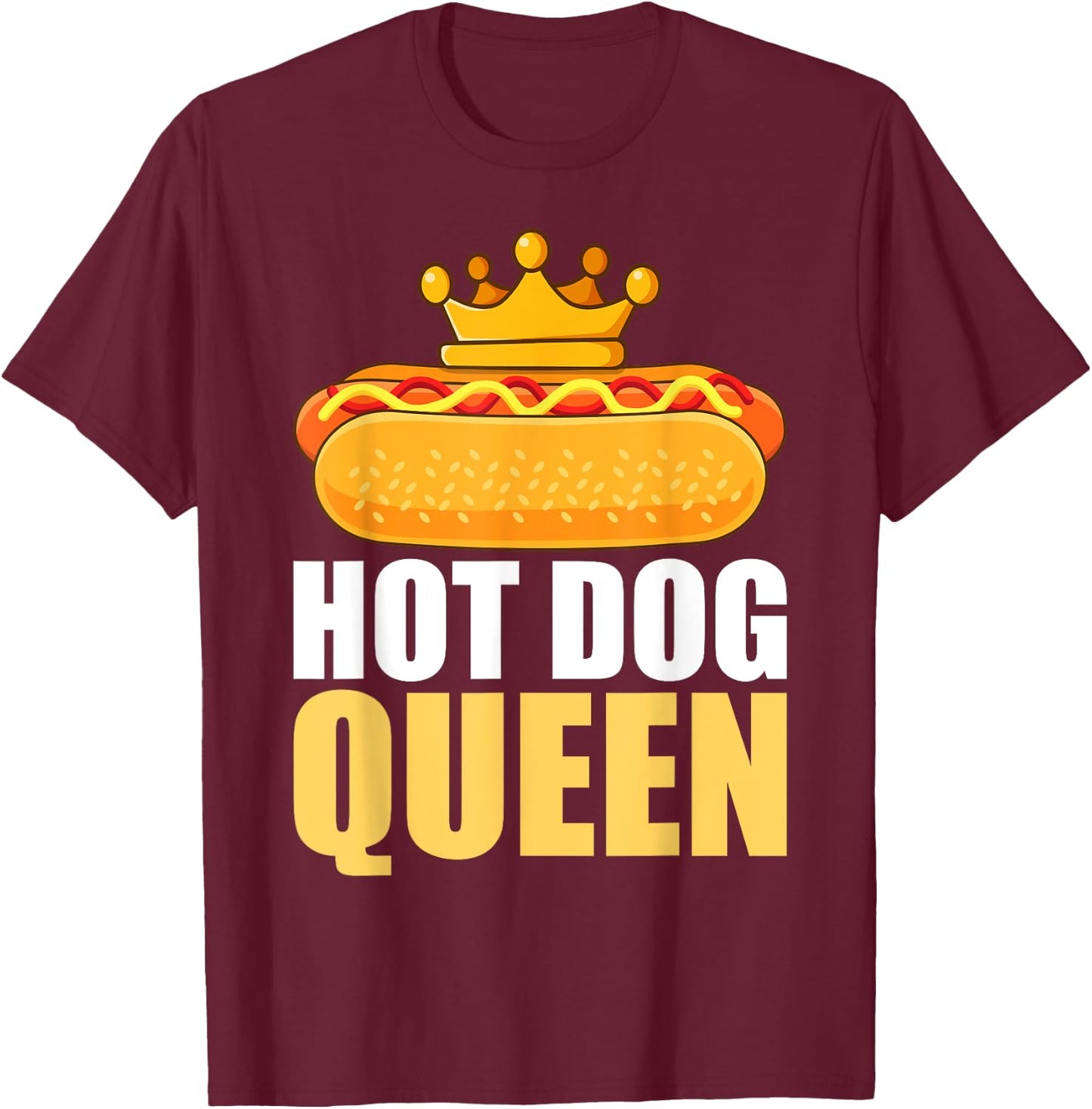 Funny Hot Dog Girls Grilled Wiener Sausage Buns T-Shirt - T-Shirt | Maroon