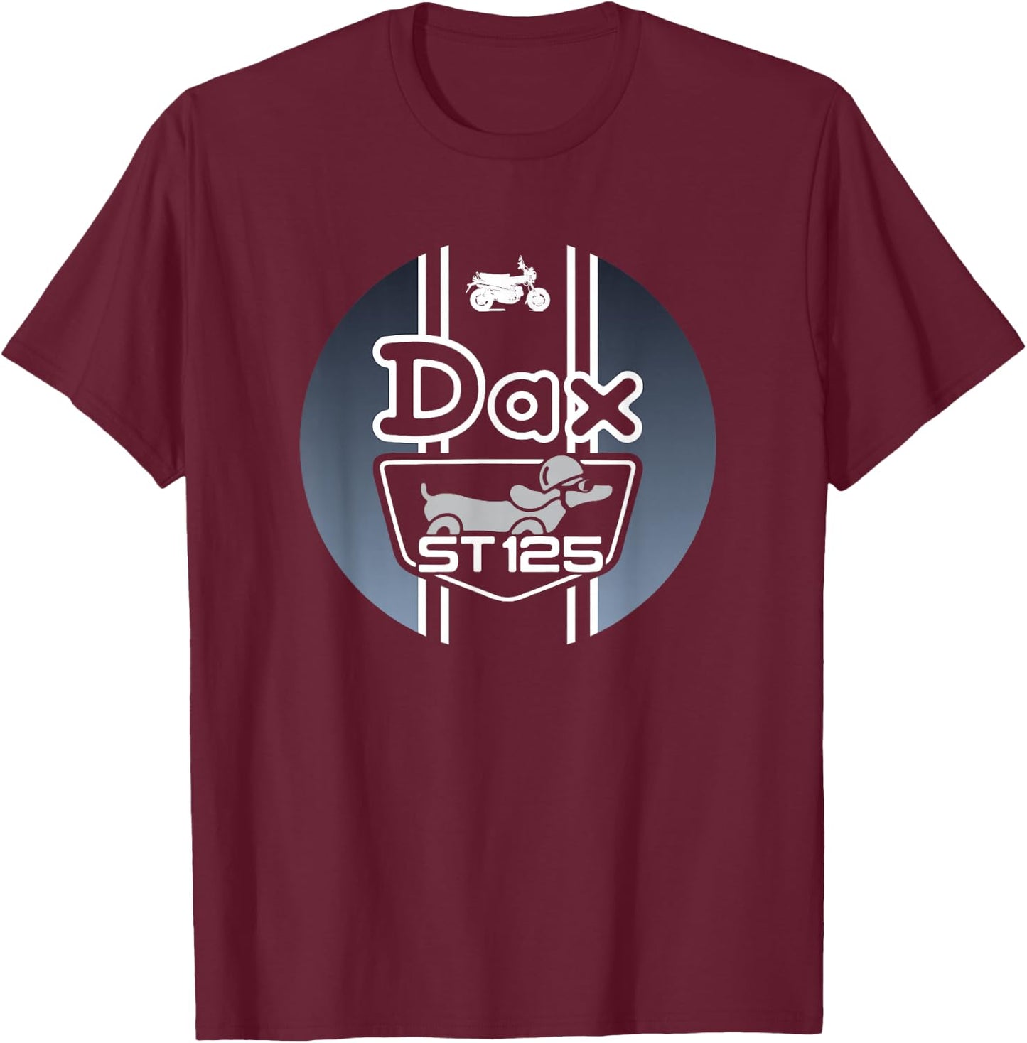 Dax ST125 Grey Graphic T-Shirt - T-Shirt | Maroon