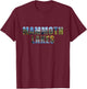 Landscape of California Lake Inside Mammoth Lakes Letters T-Shirt - T-Shirt | Maroon