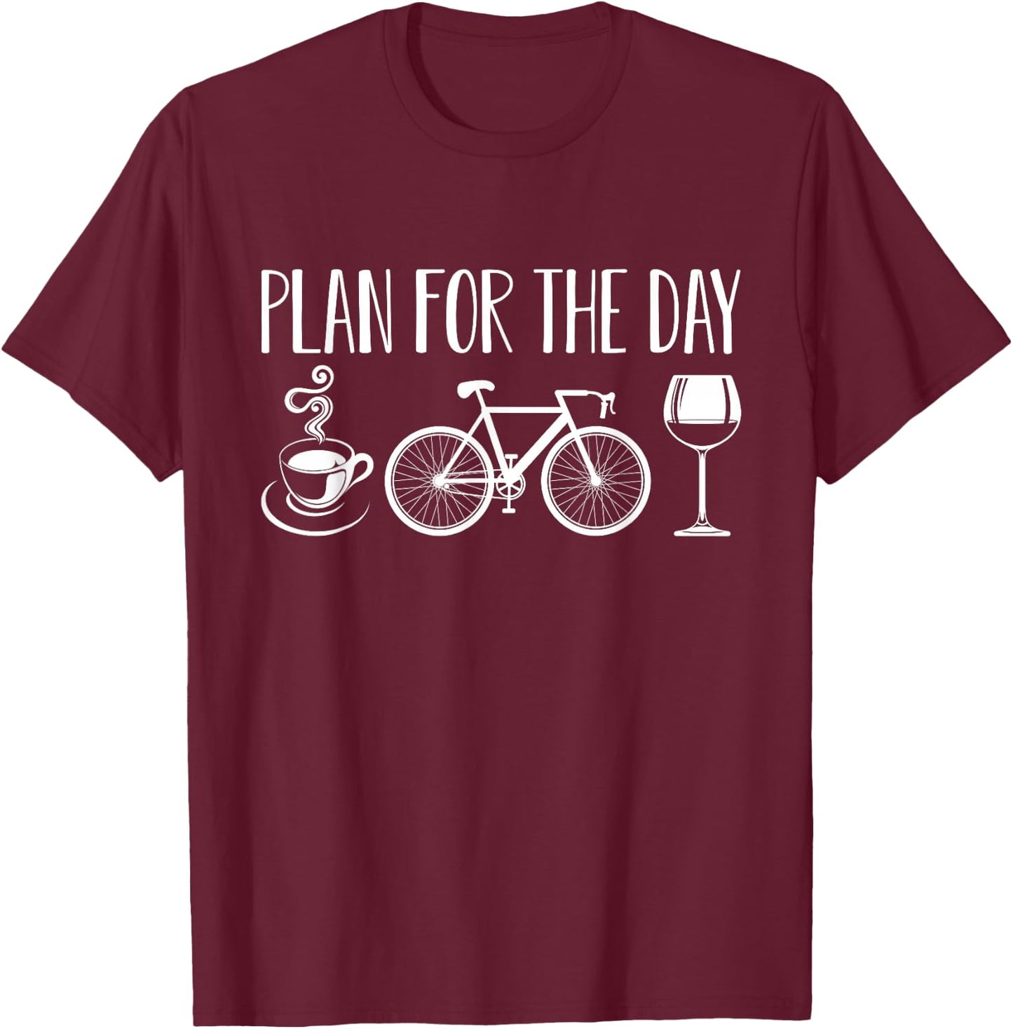 Funny Coffee Bicycle Funny Bikes Electric Wine Lover Mom Dad T-Shirt - T-Shirt | Maroon