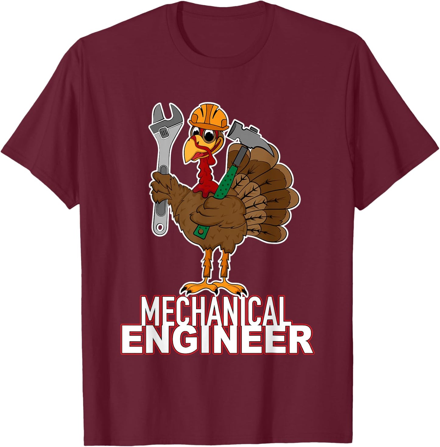 Mechanical Engineer Thanksgiving Turkey Mechanical Engineer T-Shirt - T-Shirt | Maroon