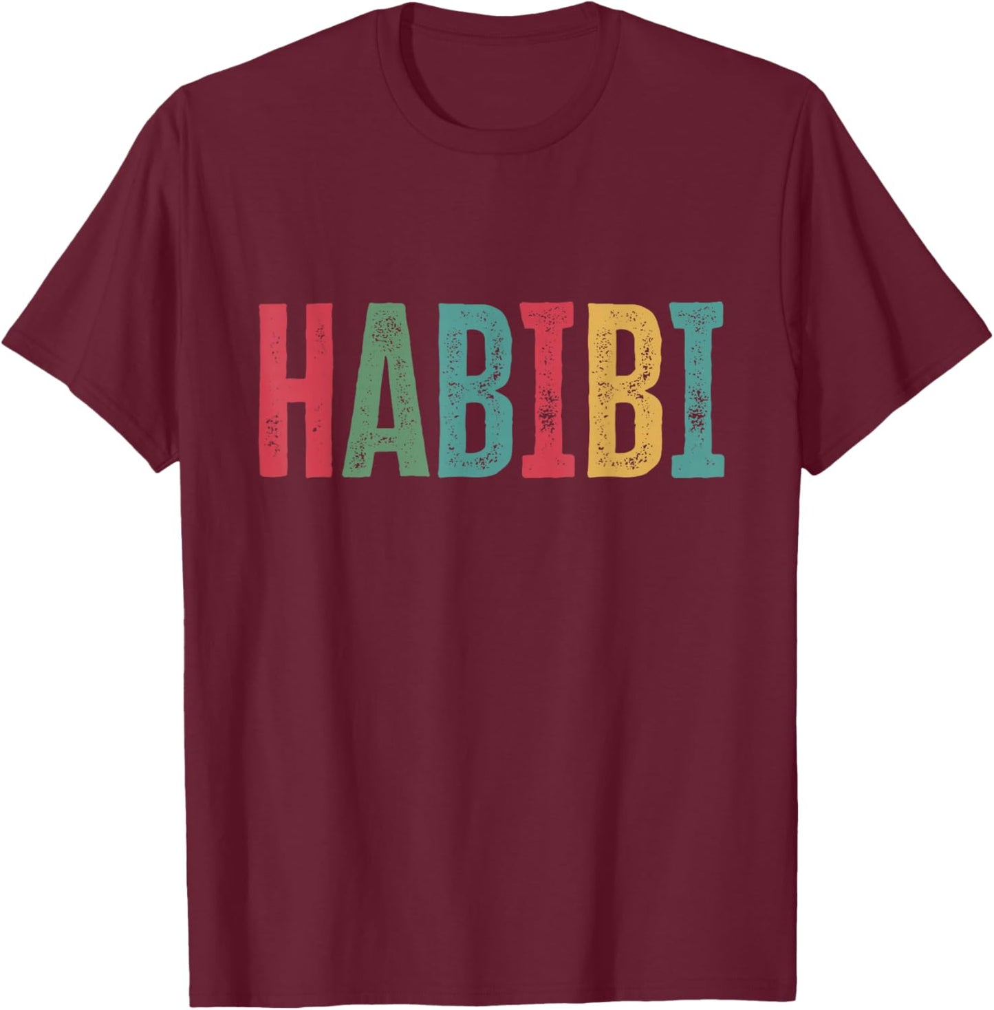 Habibi Darling Arabic T-Shirt - T-Shirt | Maroon