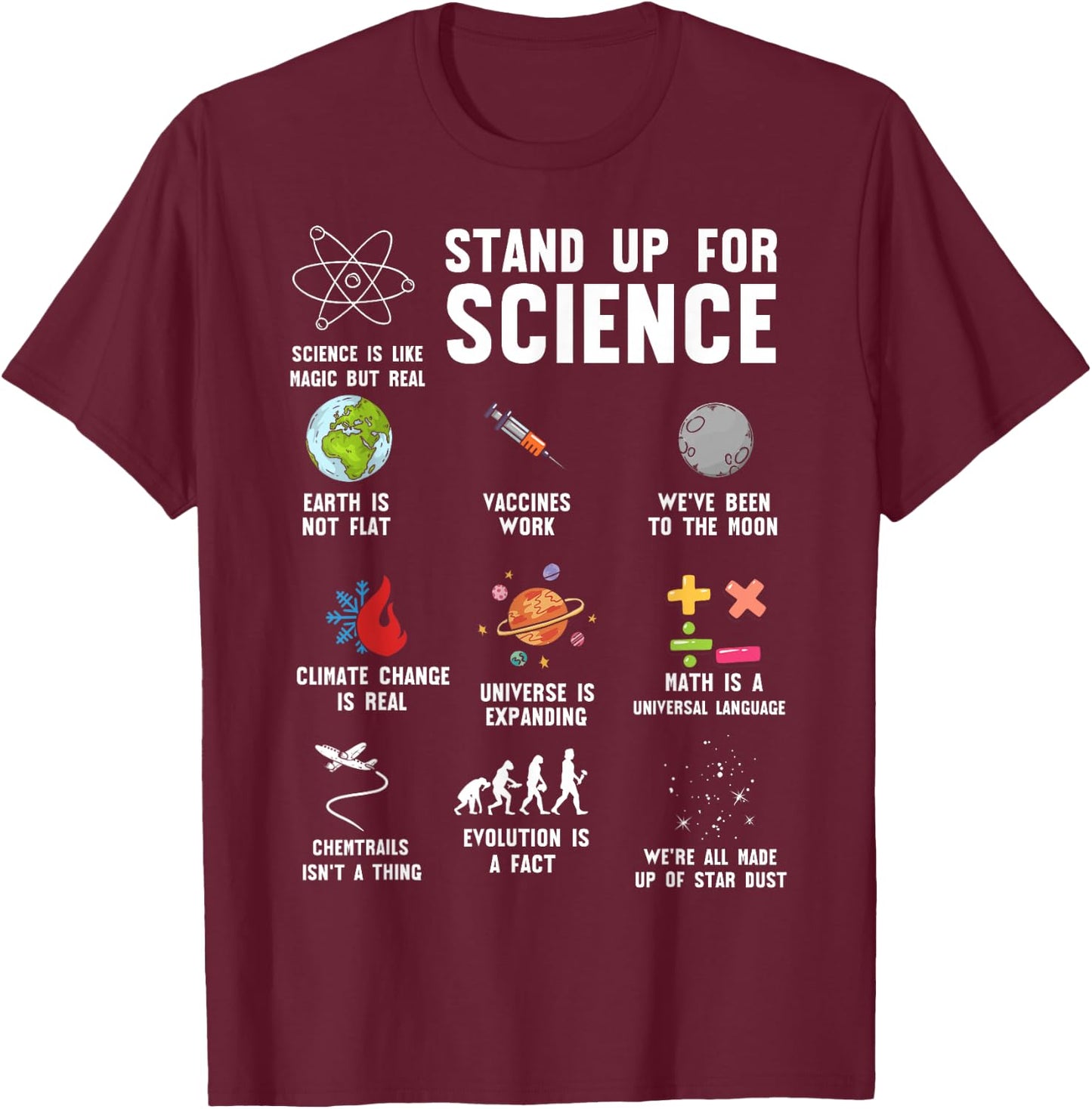 Stand Up for Science - Science - Climate Change T-Shirt - T-Shirt | Maroon