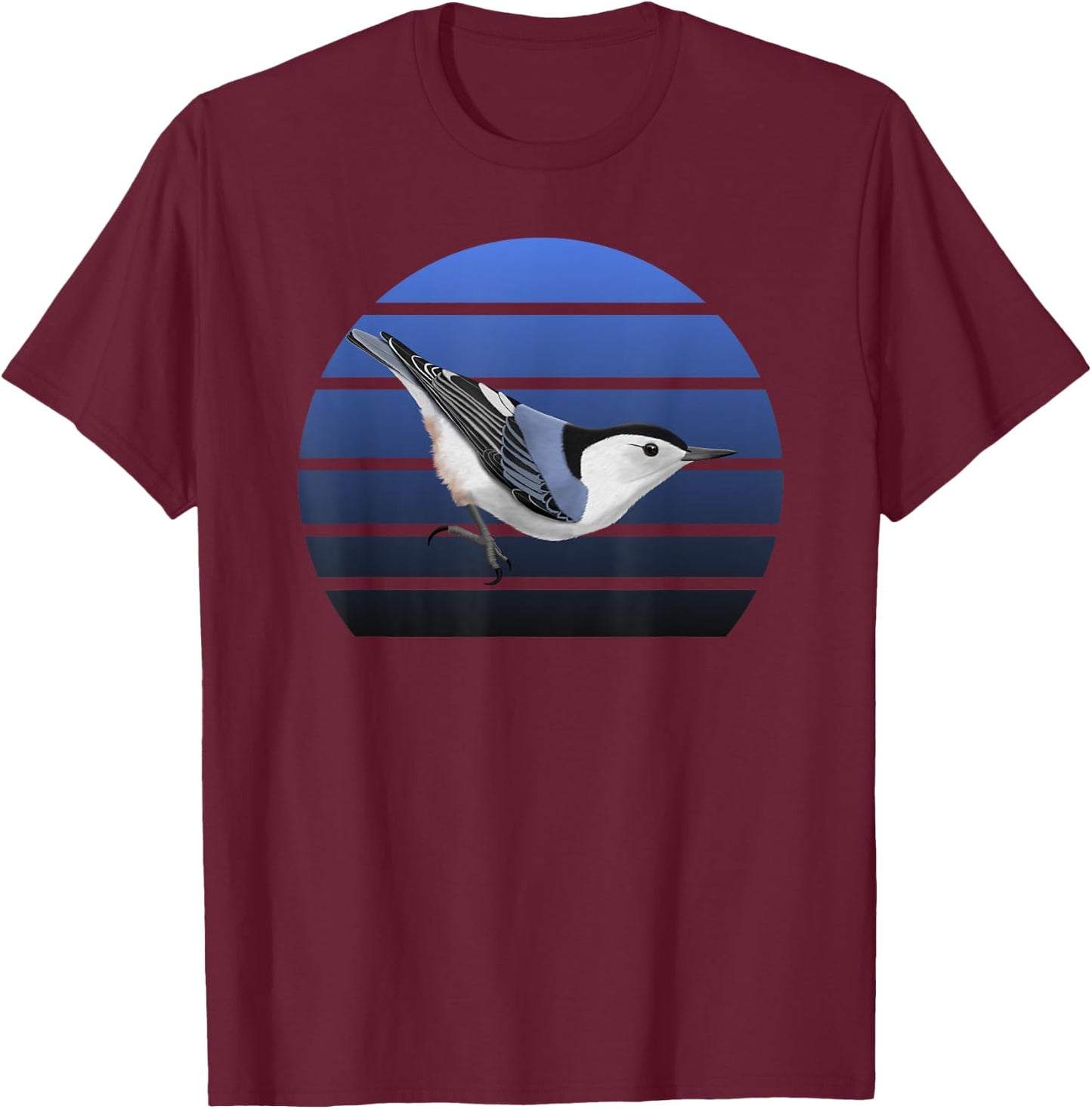 jz.birds White-Breasted Nuthatch Bird Birdlover Birdwatcher Biologist T-Shirt - T-Shirt | Maroon