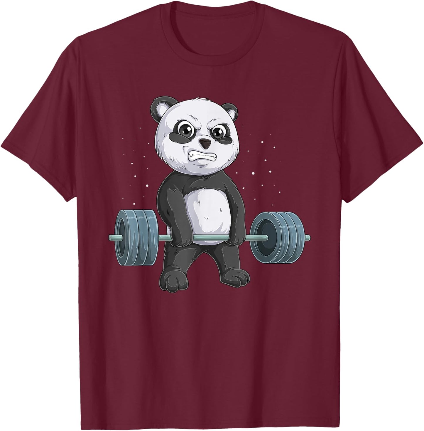 Panda Bear Weightlifting Funny Deadlift Men Fitness Gym T-Shirt - T-Shirt | Maroon