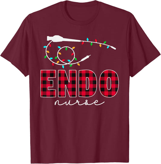 Endoscopy Endo Nurse Christmas T-Shirt - T-Shirt | Maroon