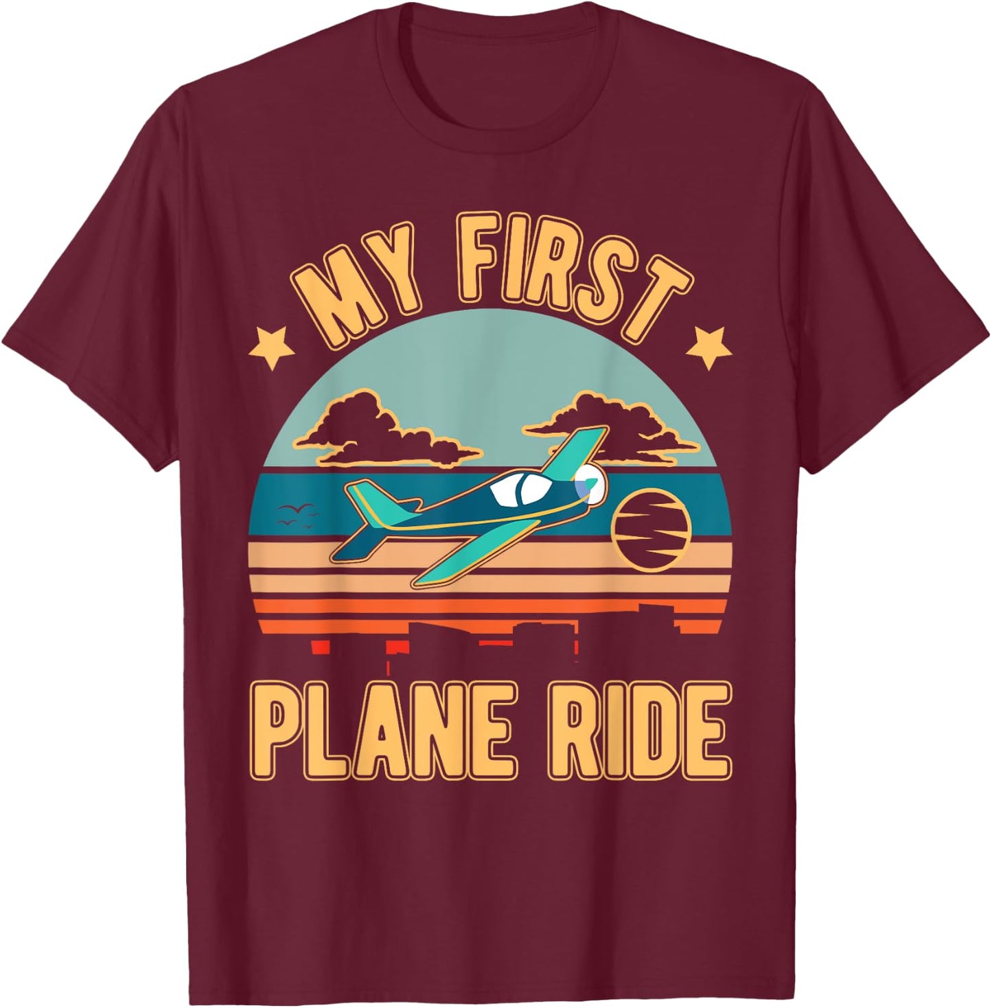 My First Plane Ride T-Shirt - T-Shirt | Maroon