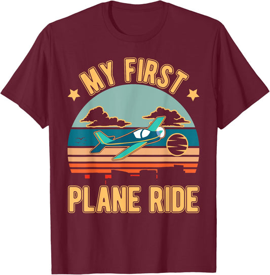 My First Plane Ride T-Shirt - T-Shirt | Maroon