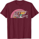 Vintage Retro Let's Roll Funny Roller Skate Girl T-Shirt - T-Shirt | Maroon