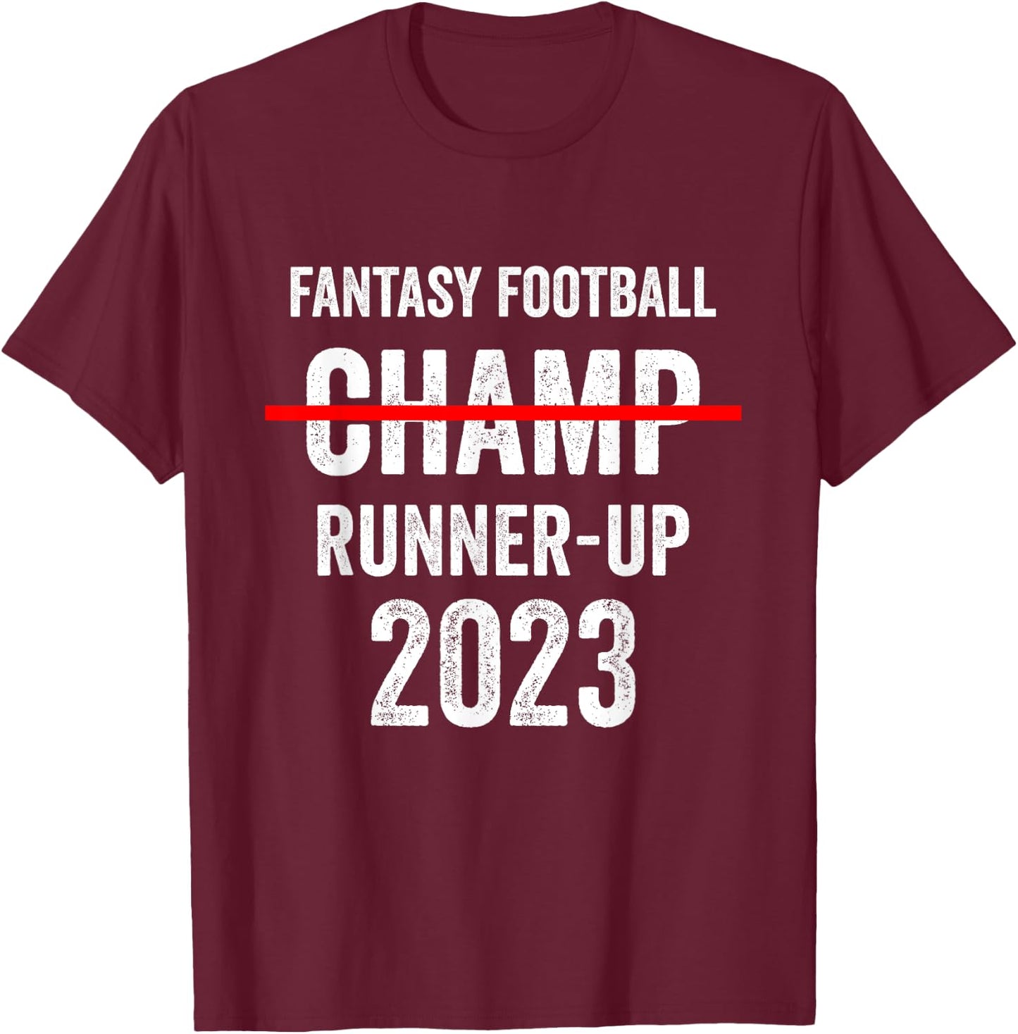 Fantasy Football 2023 League Runner-Up, 2023 FFL 2nd Place T-Shirt - T-Shirt | Maroon
