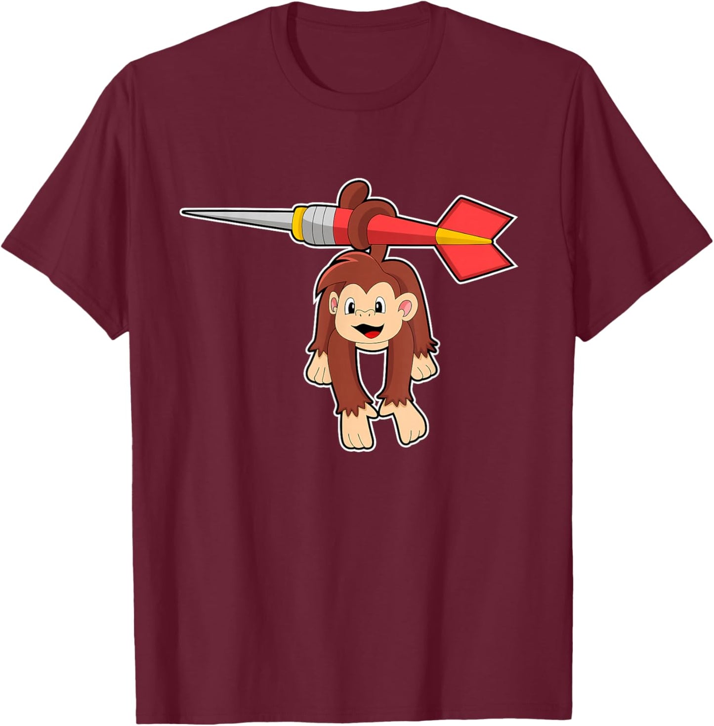Monkey Darts Dart Sports T-Shirt - T-Shirt | Maroon