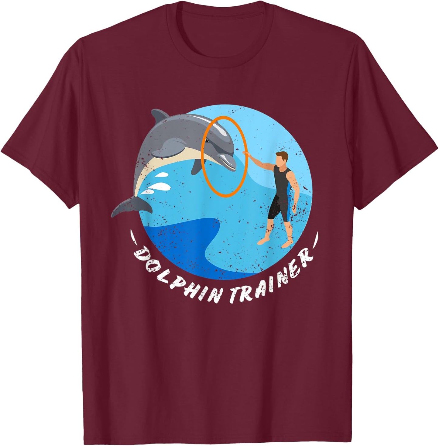 Funny Halloween Shirt Dolphin Trainer Halloween Costume T-Shirt - T-Shirt | Maroon