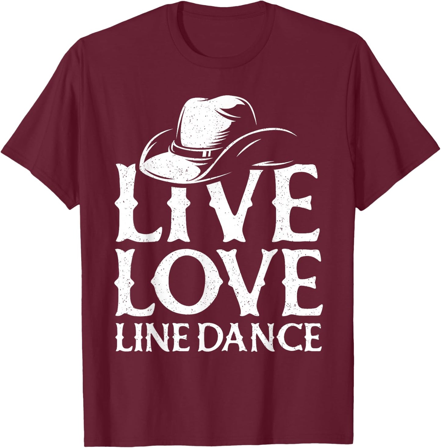Line Dancing Art Men Western Line Dance Dancer T-Shirt - T-Shirt | Maroon