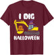 Kids Excavator Dig Halloween Cute Truck Toddler Boys Kids T-Shirt - T-Shirt | Maroon