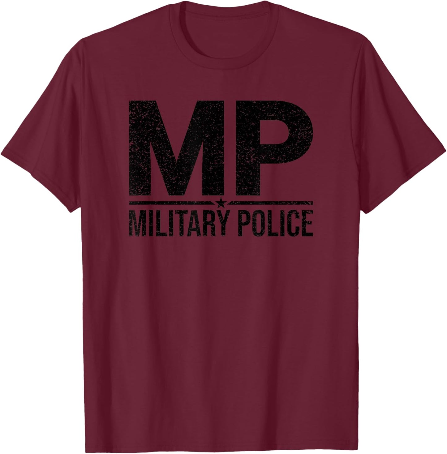 Mp Military Police Corps Us Army (black) T-Shirt - T-Shirt | Maroon