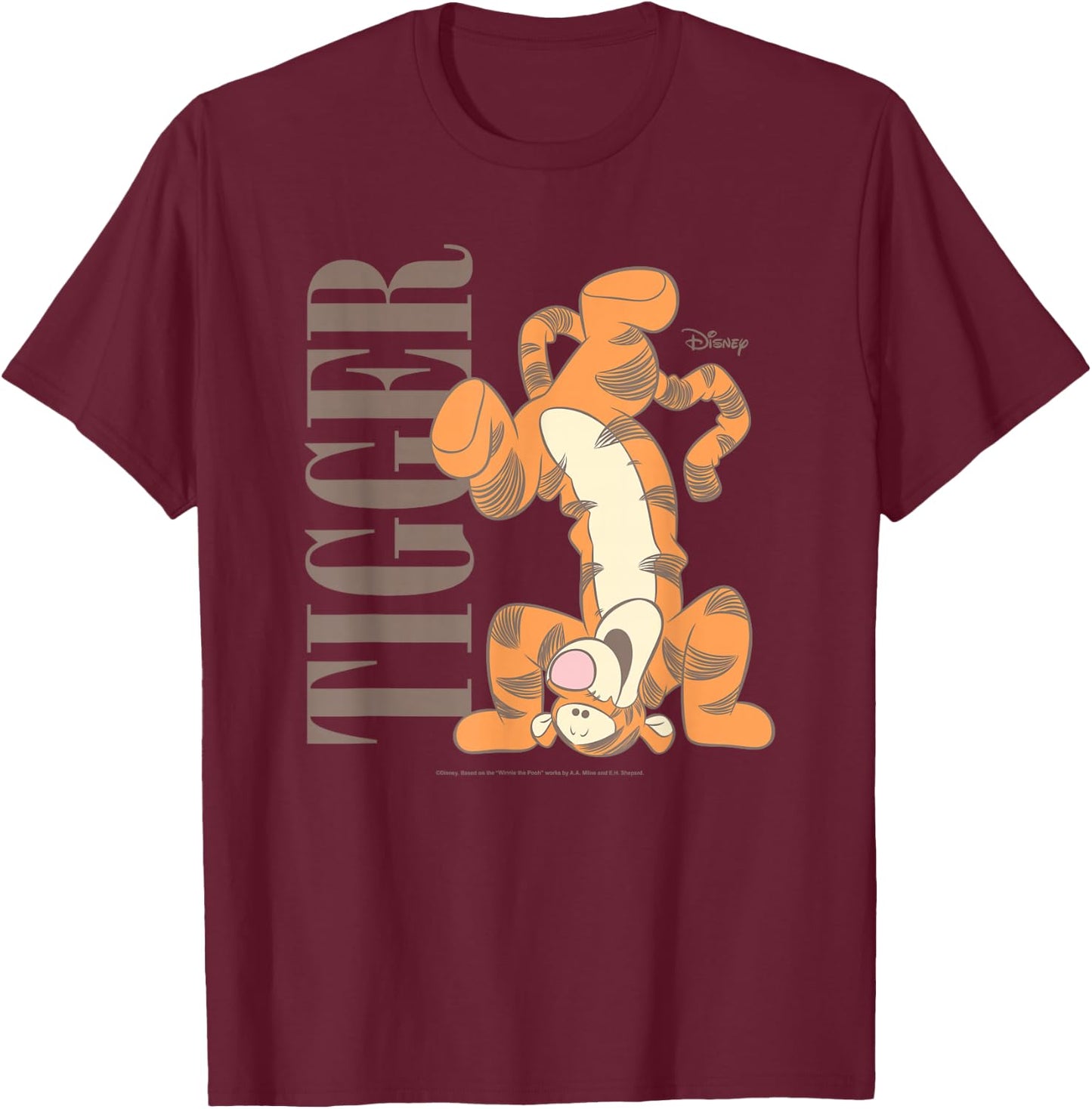 Winnie the Pooh - Muted Tigger T-Shirt - T-Shirt | Maroon