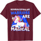 Warriors Magical Hydrocephalus Awareness Unicorn Ribbon Blue T-Shirt - T-Shirt | Maroon