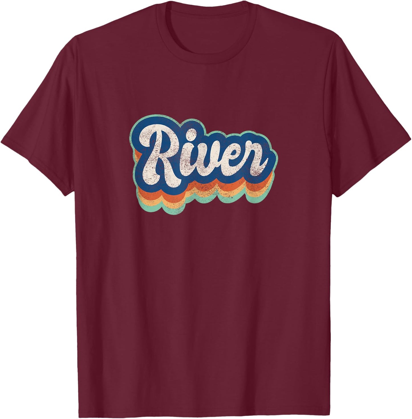River First Name Boy Vintage Style 70s 80s Personalized T-Shirt - T-Shirt | Maroon