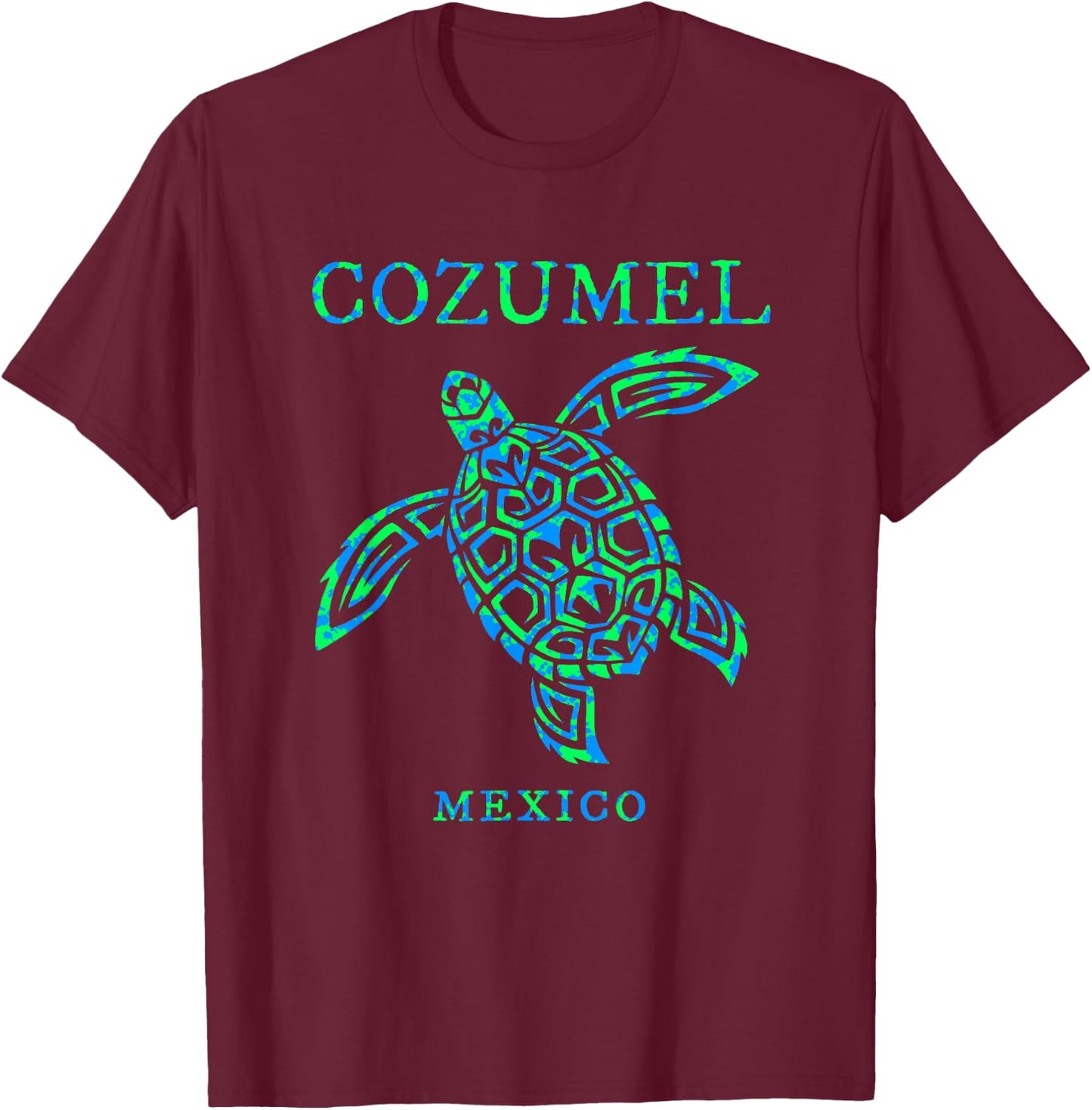 Cozumel Mexico Sea Turtle Colorful Boys Girls Toddler T-Shirt - T-Shirt | Maroon