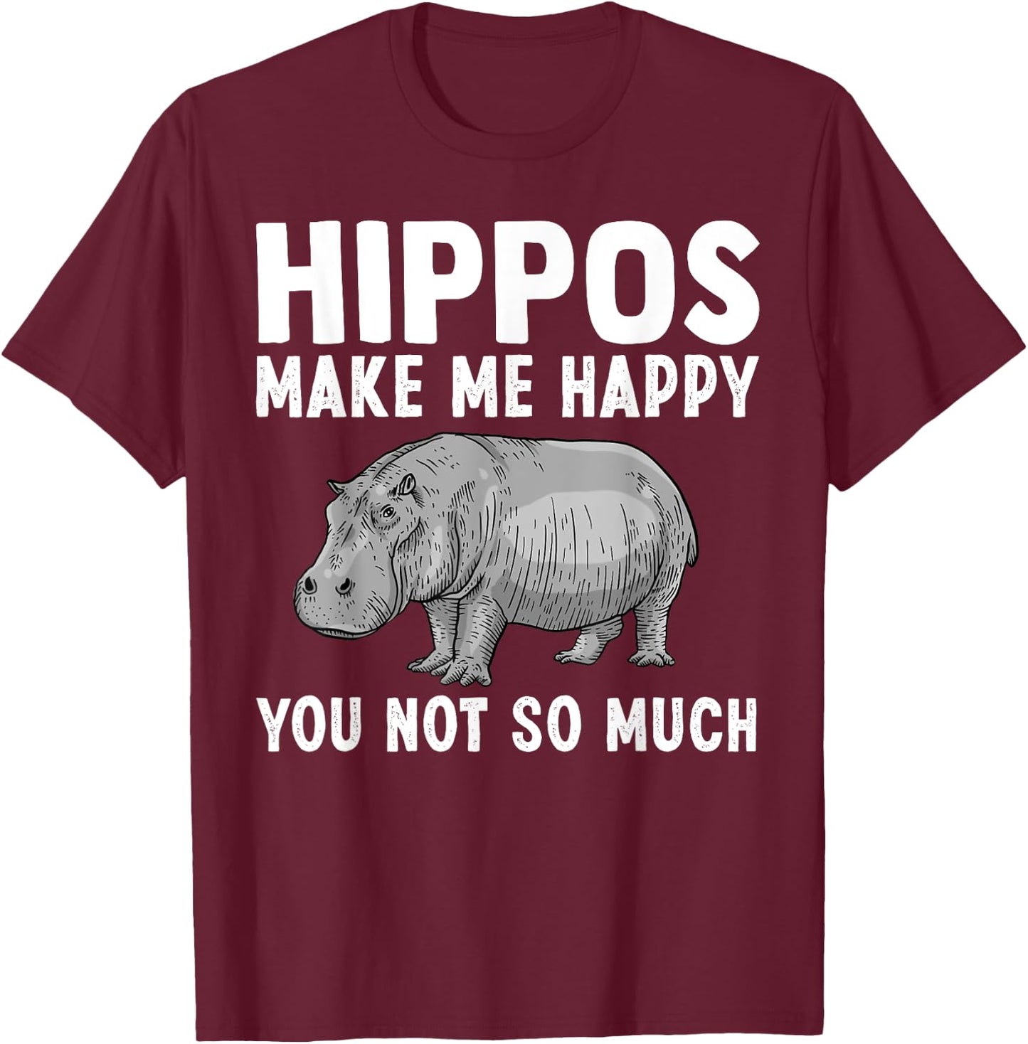 Funny Hippo Design Women Kids Hippopotamus Lovers T-Shirt - T-Shirt | Maroon