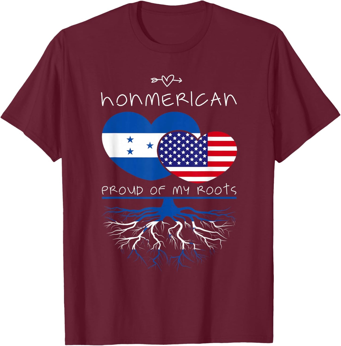 Honduras USA Proud Of Both Countries Honmerican T-Shirt - T-Shirt | Maroon