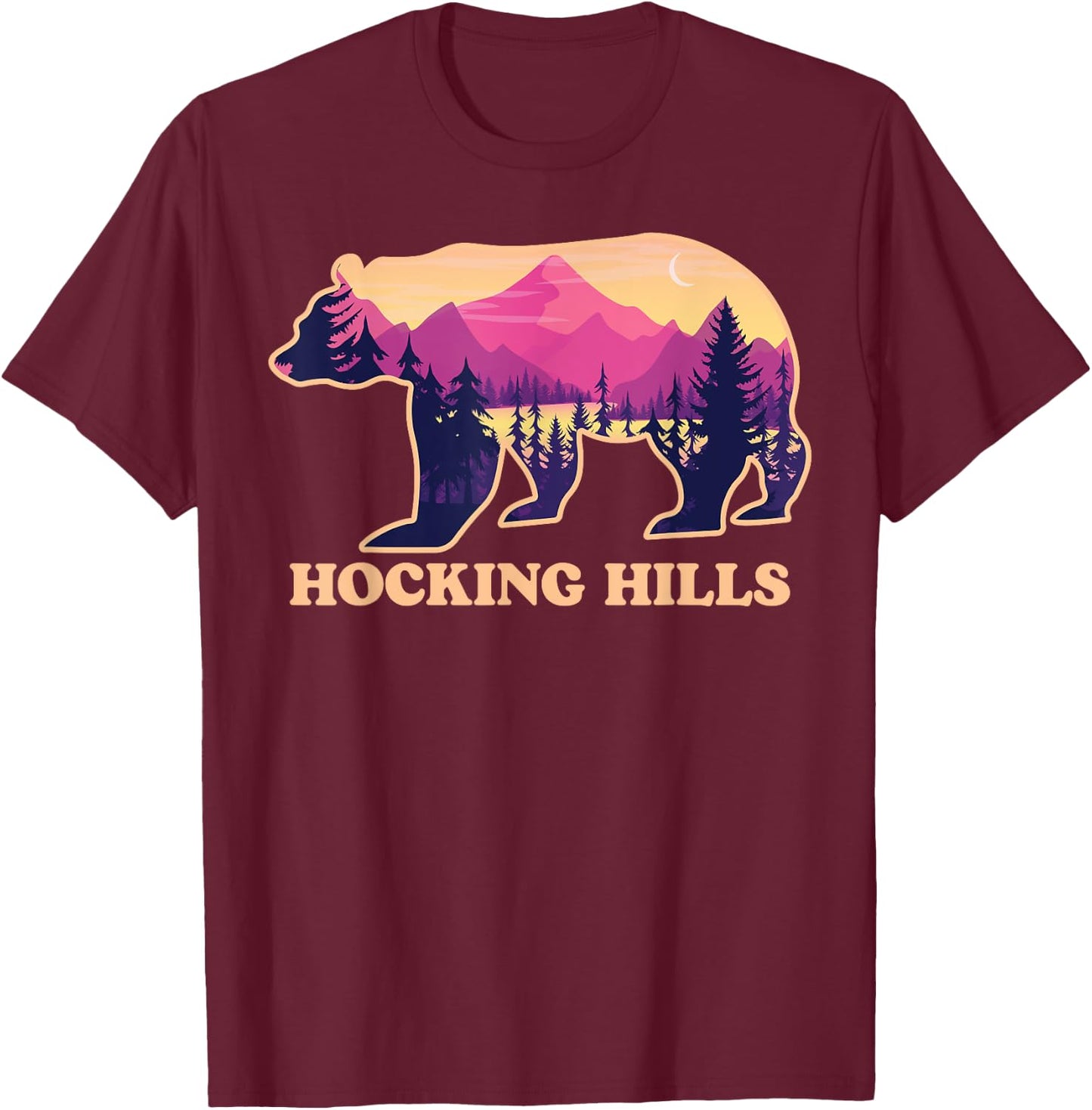 Bear Hocking Hills State Park Ohio OH Canoe Kayak Souvenirs T-Shirt - T-Shirt | Maroon