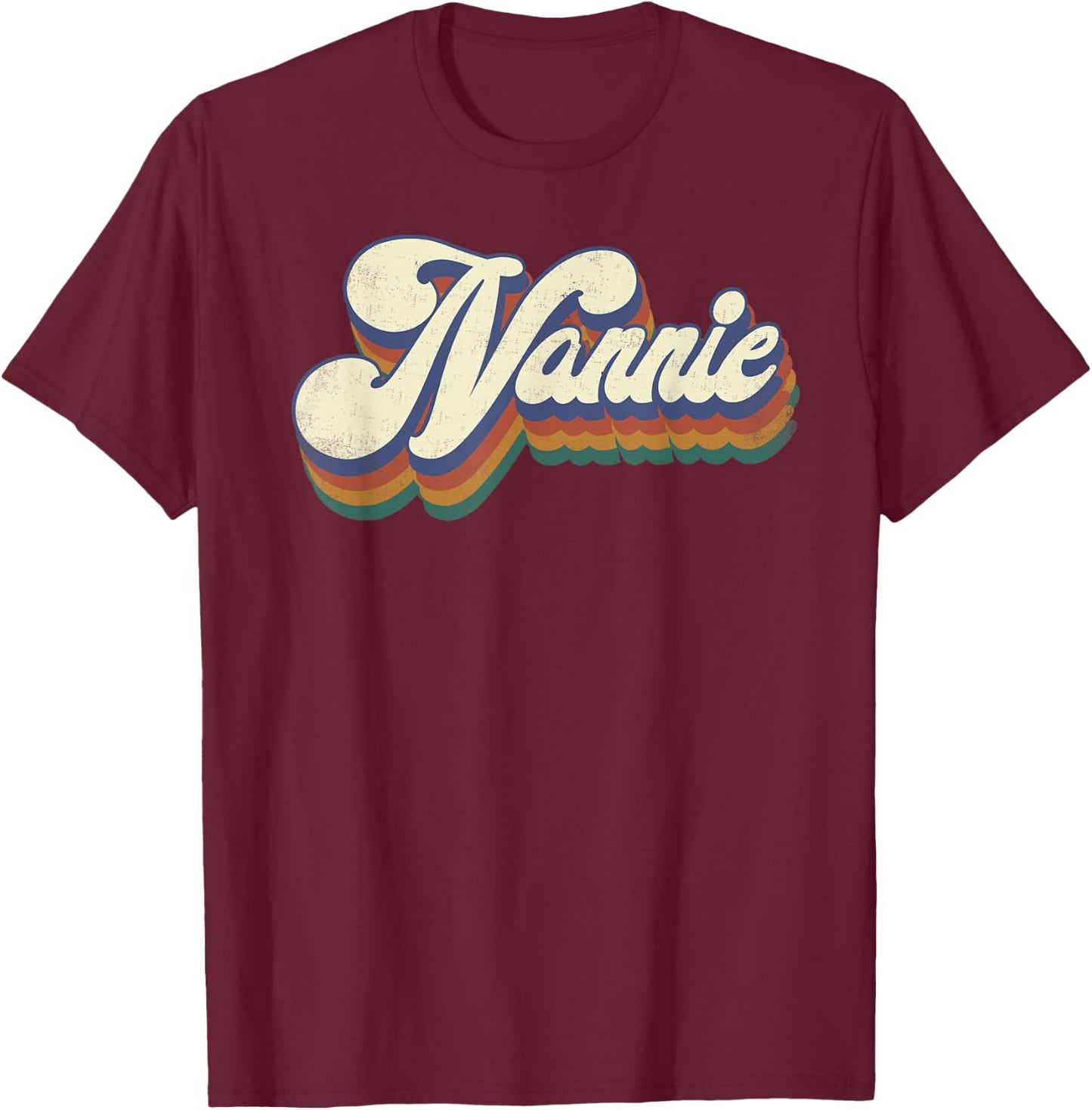 Nannie Gifts For Grandma Retro Vintage Mother's Day Nannie T-Shirt - T-Shirt | Maroon