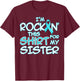 I Wear Teal For My Sister Cancer Ribbon Awareness Gift T-Shirt - T-Shirt | Maroon