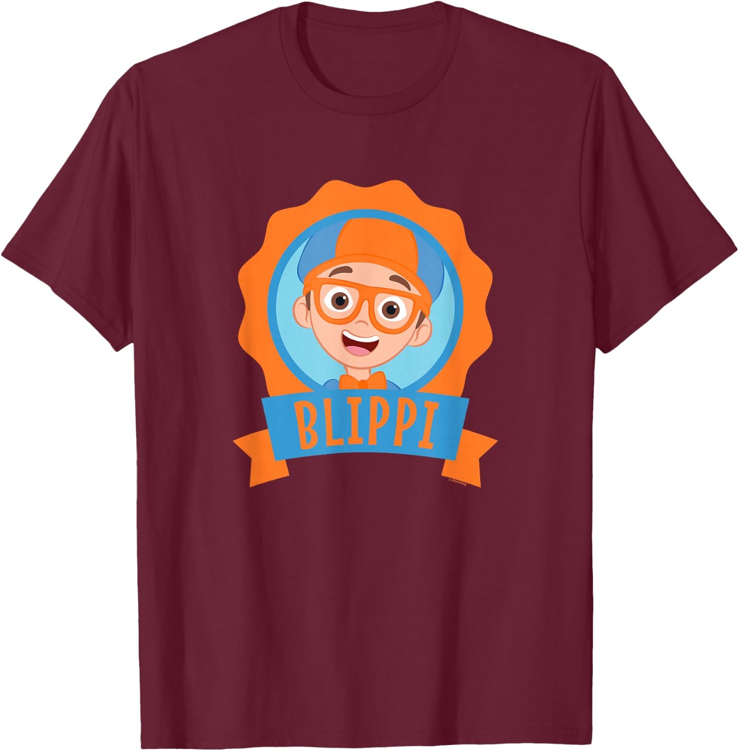 Blippi Centered Portait Design Small T-Shirt - T-Shirt | Maroon