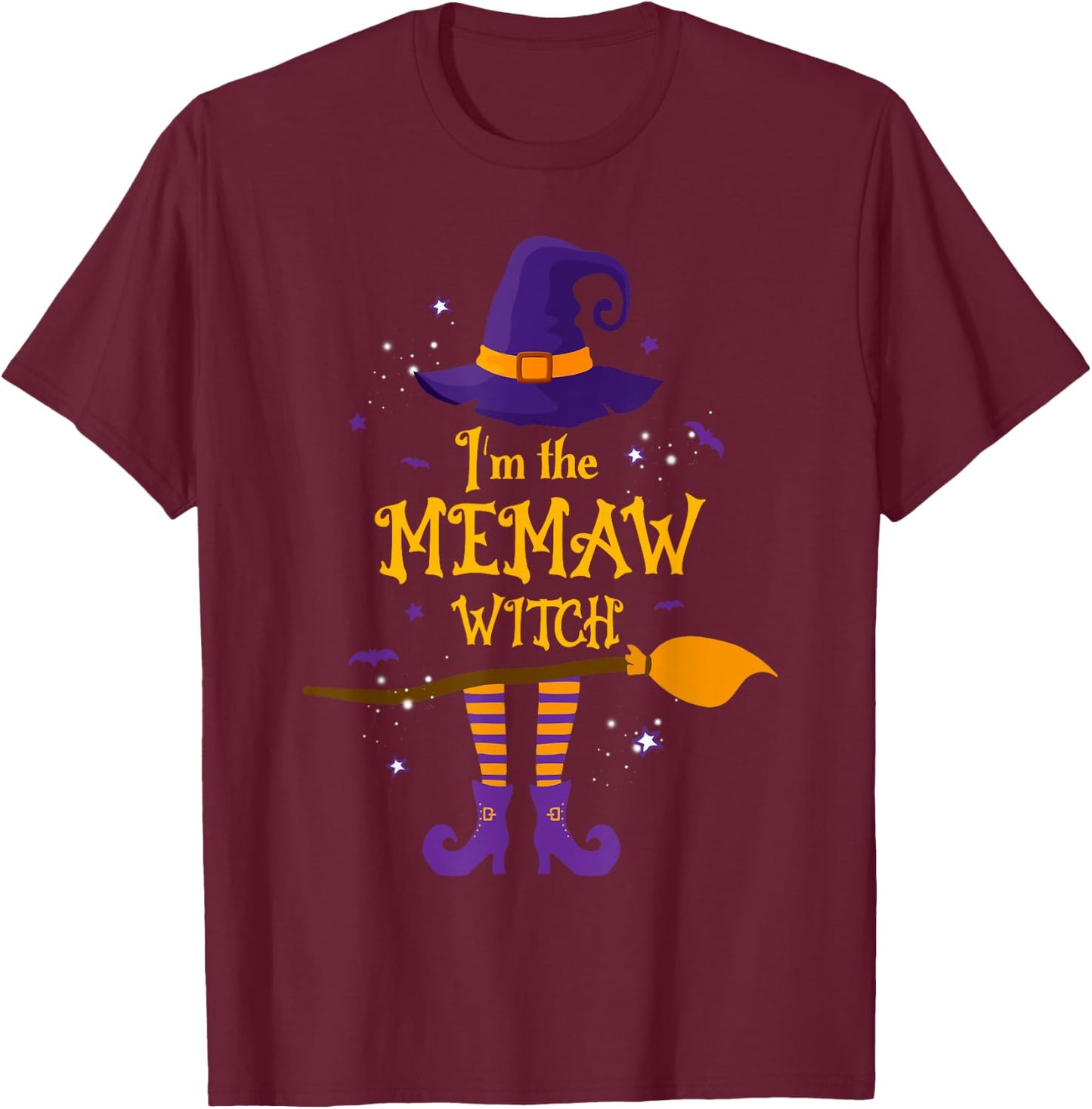 I'm The Memaw Witch Costume Halloween Matching Family T-Shirt - T-Shirt | Maroon