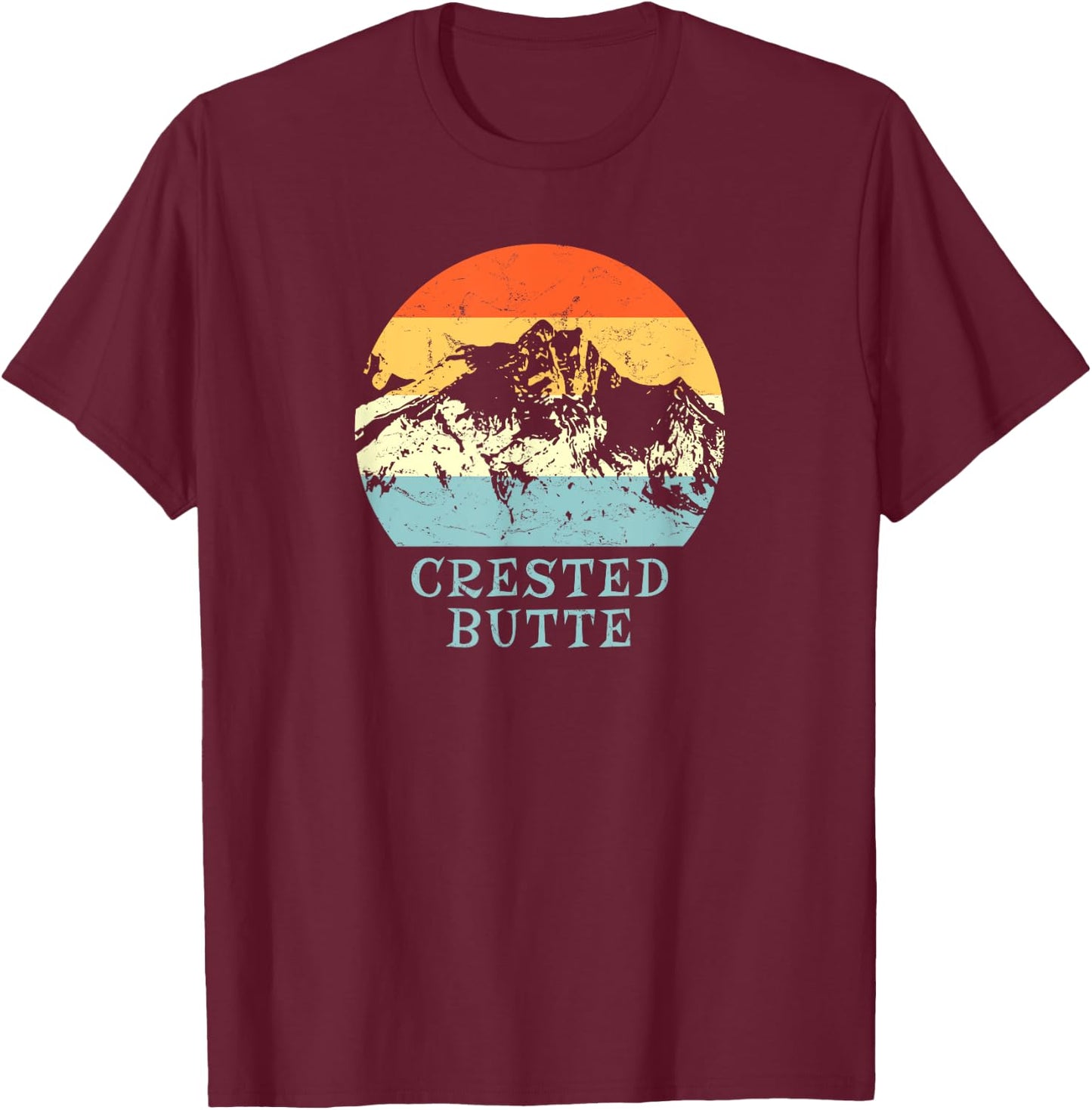 Crested Butte, Colorado Snow Ski & Outdoor Paradise T-Shirt - T-Shirt | Maroon