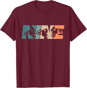 Kids 9th Birthday Retro Motocross Dirt Bike 9 Years Boys Girl T-Shirt - T-Shirt | Maroon