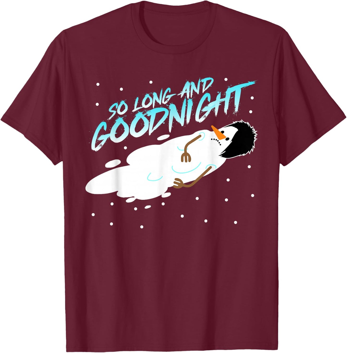 Christmas Emo Heritage Dark Lifestyle Funny Melting Snowman T-Shirt - T-Shirt | Maroon