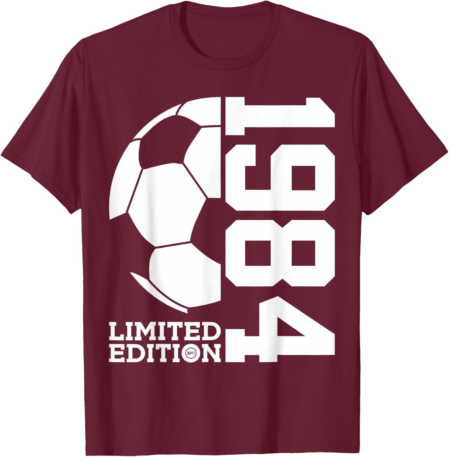 42nd BIRTHDAY SOCCER LIMITED EDITION 1984 T-Shirt - T-Shirt | Maroon
