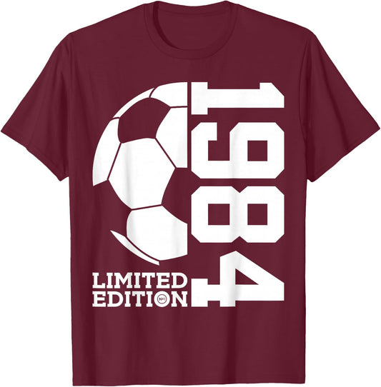 42nd BIRTHDAY SOCCER LIMITED EDITION 1984 T-Shirt - T-Shirt | Maroon