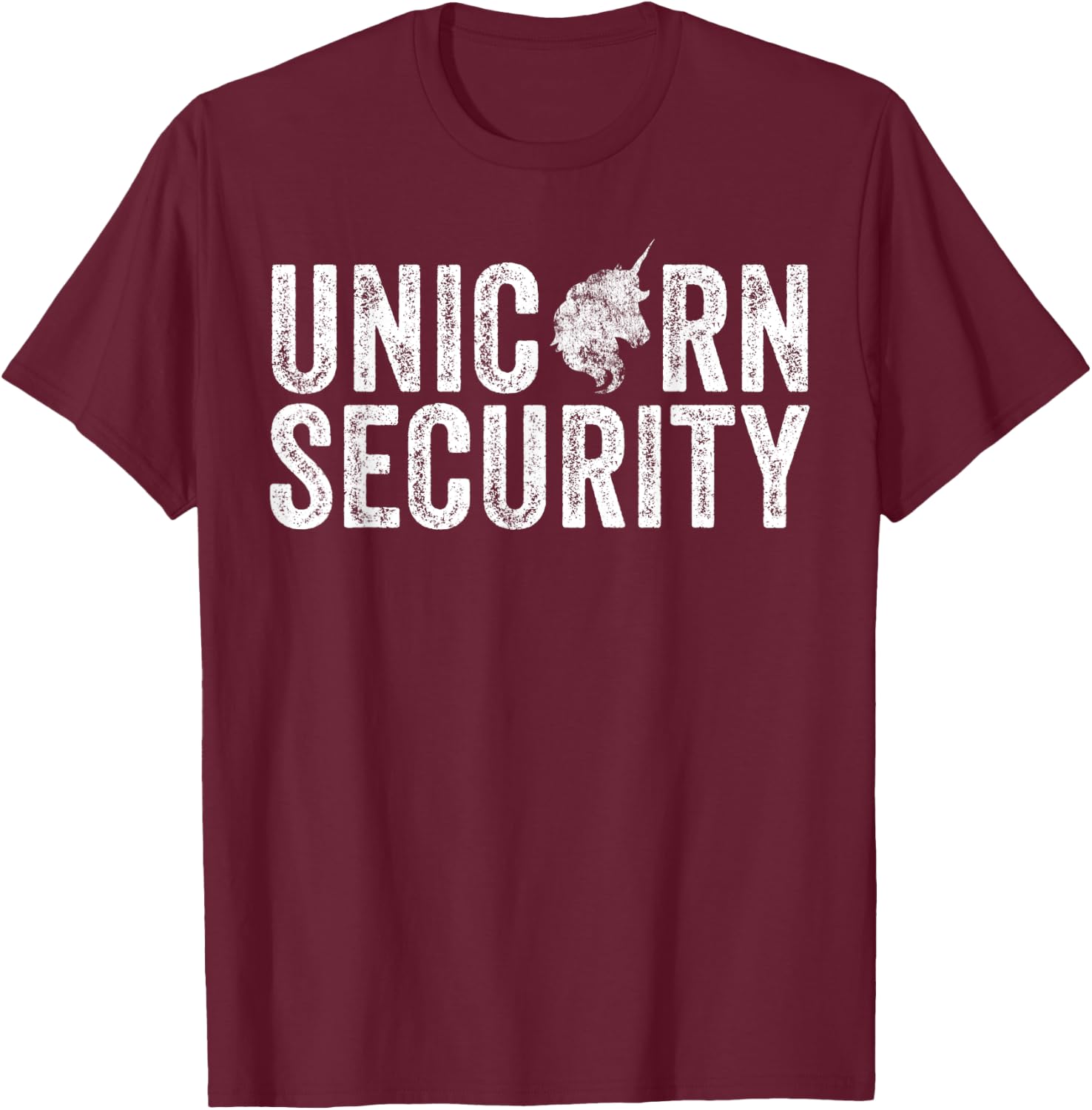 Unicorn Security Halloween Costume Dad Mom Daughter Funny T-Shirt - T-Shirt | Maroon