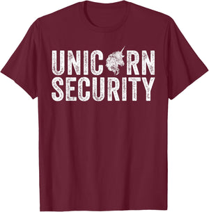 Unicorn Security Halloween Costume Dad Mom Daughter Funny T-Shirt - T-Shirt | Maroon