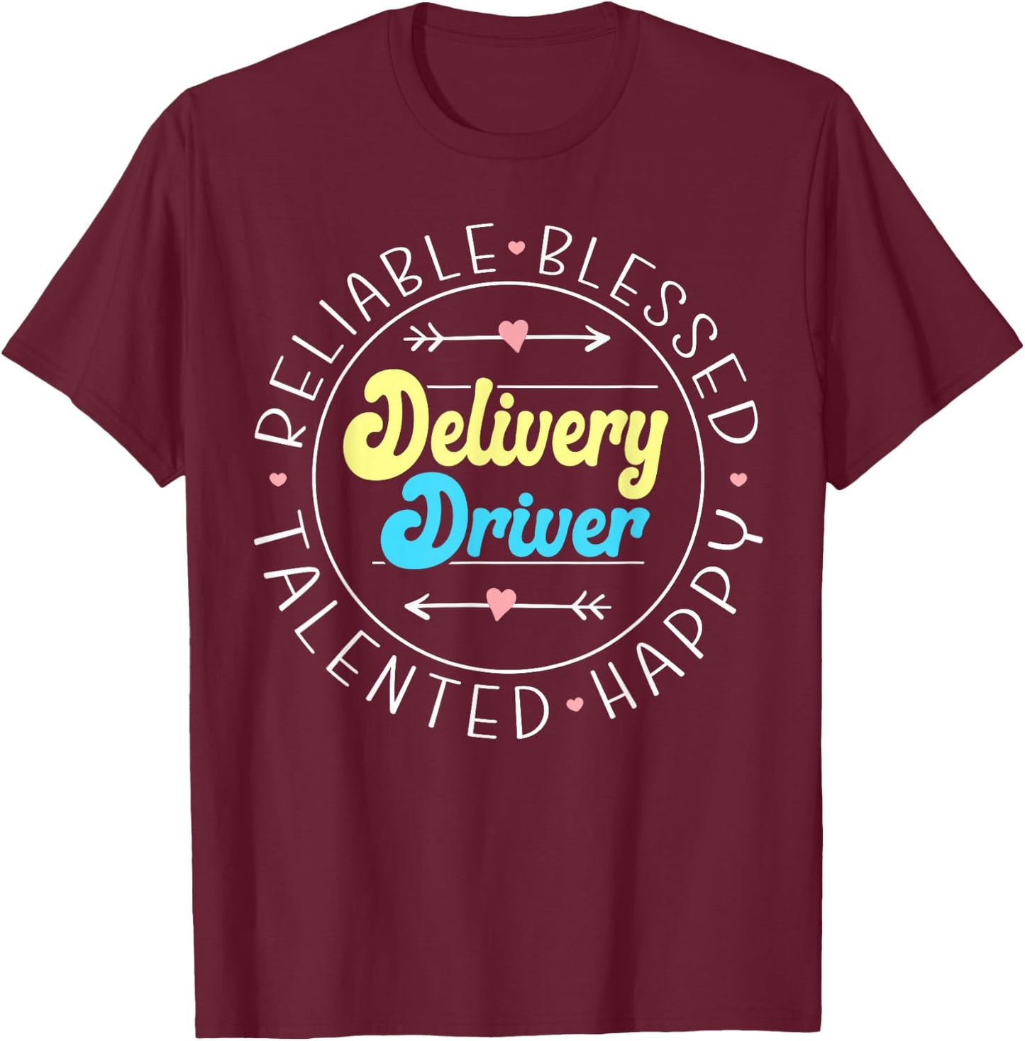 Funny Delivery Truck Driver Courier Postal Worker Delivery Driver - Men's Classic Fit Black Short Sleeve - Small T-Shirt - T-Shirt | Maroon