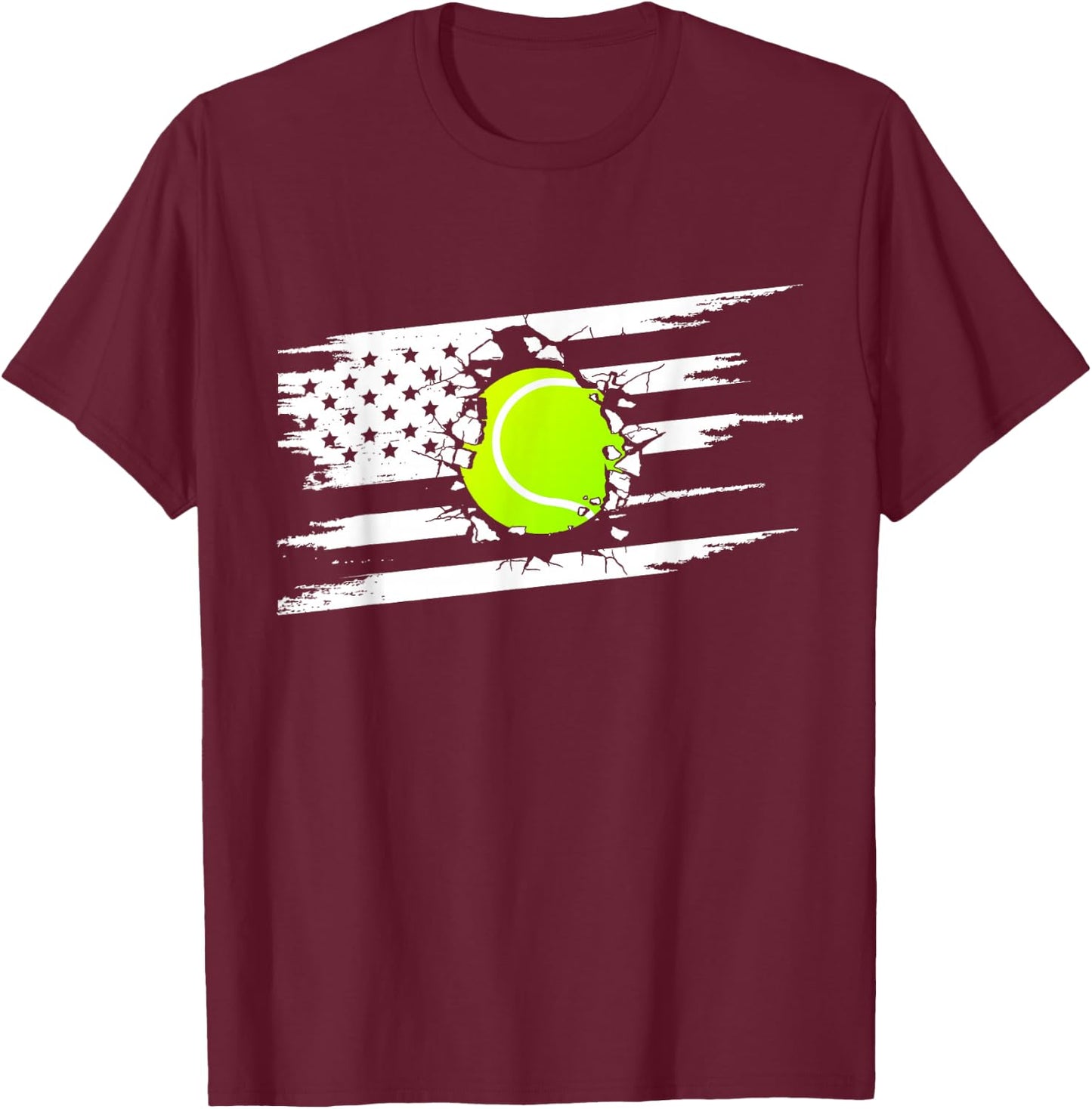 American Flag Tennis Apparel - Tennis T-Shirt - T-Shirt | Maroon
