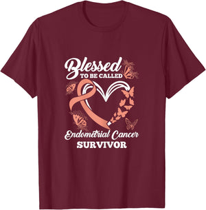 Blessed To Be Called Endometrial Cancer Survivor Awareness T-Shirt - T-Shirt | Maroon