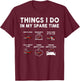 Things I Do In My Spare Time Funny Car Enthusiast Car Guy T-Shirt - T-Shirt | Maroon