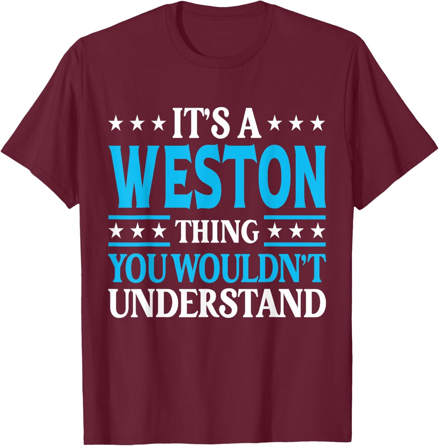 It's A Weston Thing Surname Funny Family Last Name Weston T-Shirt - T-Shirt | Maroon